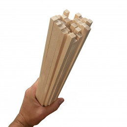 Set of 50 wooden sticks (square, 5x5 mm, 60 cm length, birch wood) - Wood,  Tools & Deco
