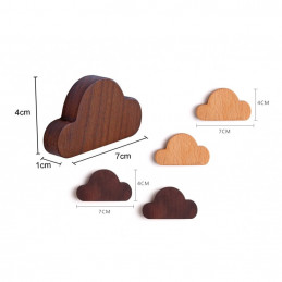 Set di 4 ganci appendiabiti semplici in legno (rovere) - Wood, Tools & Deco