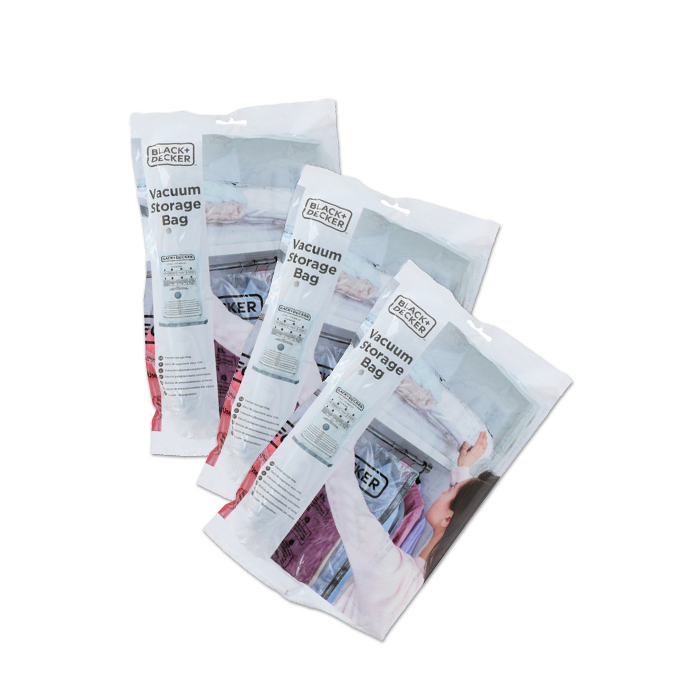 Set of 3 Black & Decker vacuum bags (40x60, 50x70, 60x100 cm)