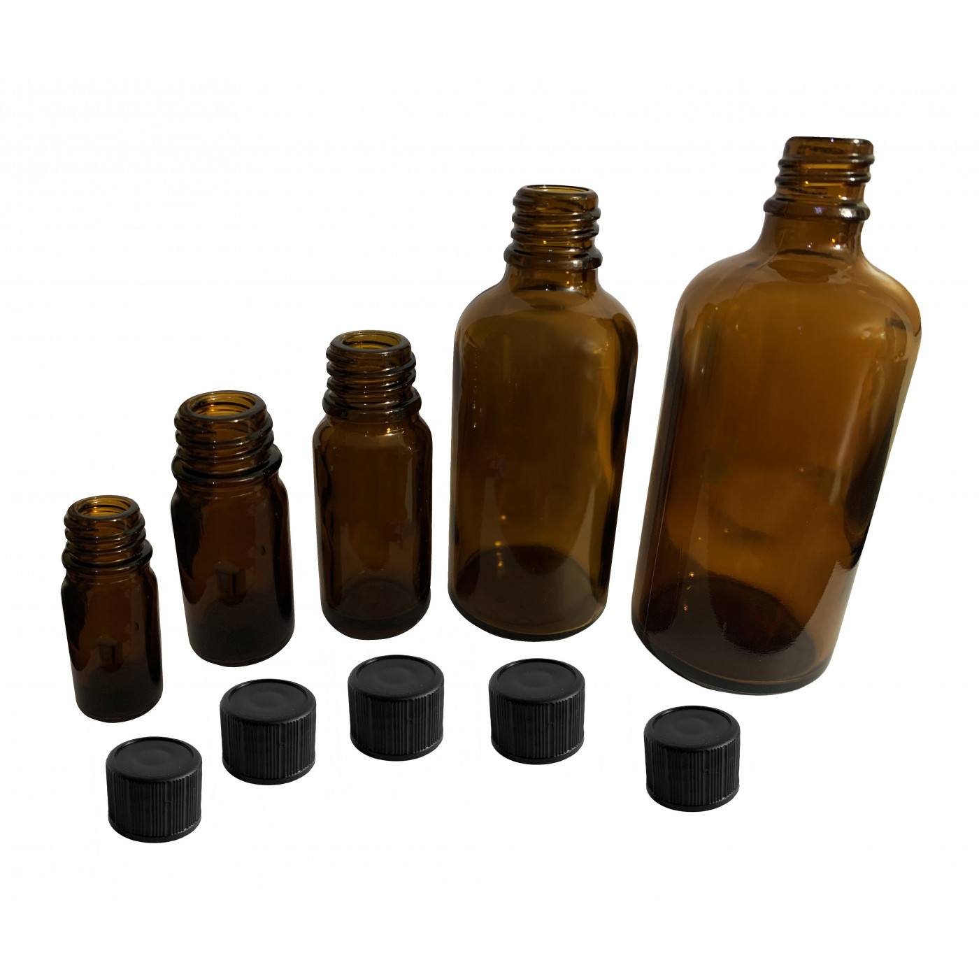 Landschap Kleverig Pikken Set van 50 glazen flesjes (5 ml) met zwarte schroefdop - Wood, Tools & Deco