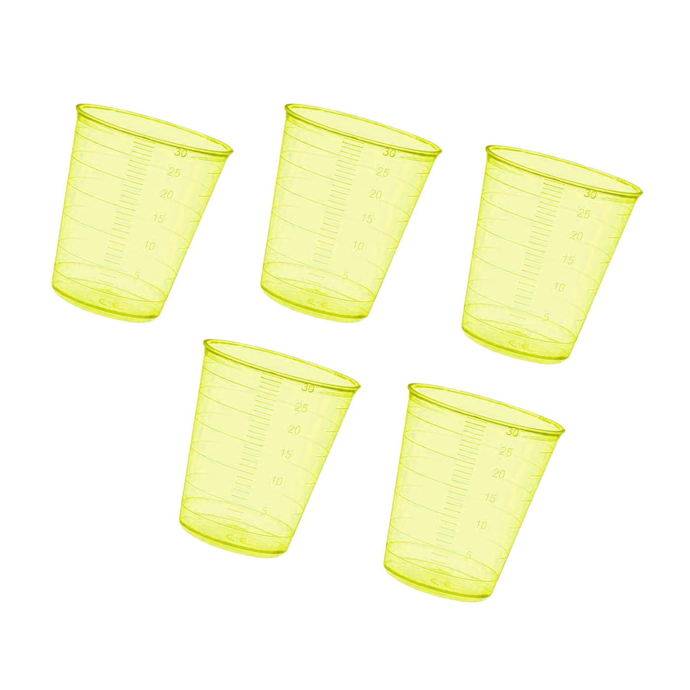 Set of 160 measuring cups (30 ml, green, PP, for frequent use