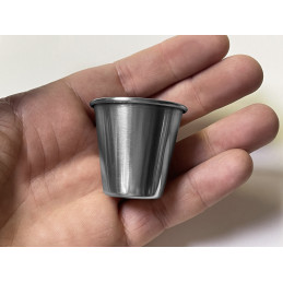 Set of 20 stainless steel cups, 30 ml, with rolled edges - Wood, Tools &  Deco