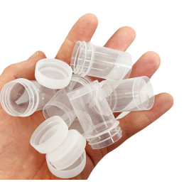 Right Small Tiny Containers Plastic Clear Boxes with Screw lid Pack of 18  Pieces (5ml (6 Pieces); 10ml (6 Pieces); 20ml (6 Pieces)) : : Home  & Kitchen