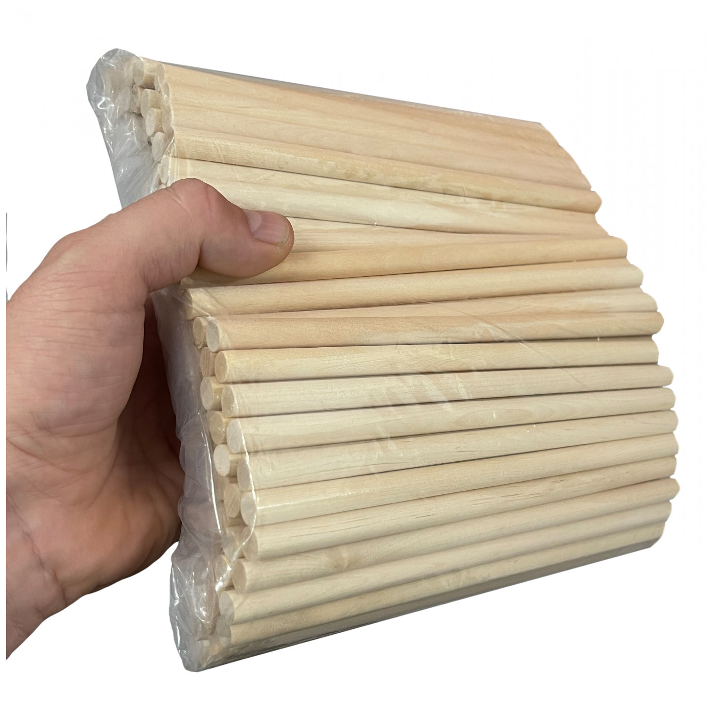 Set von 100 Holzstäben (30 cm lang, 10 mm Durchmesser