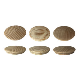 Set van 30 houten doppen, knoppen (10 mm diameter, grenenhout)