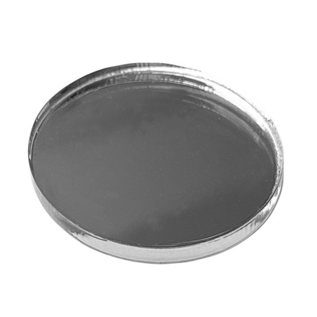 Lot de 30 petits miroirs ronds (3x30 mm, argent)