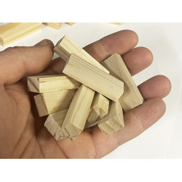 Set of 50 wooden sticks (square, 5x5 mm, 60 cm length, birch wood) - Wood,  Tools & Deco