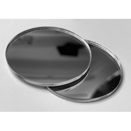 Lot de 30 petits miroirs ronds (3x50 mm, argent)