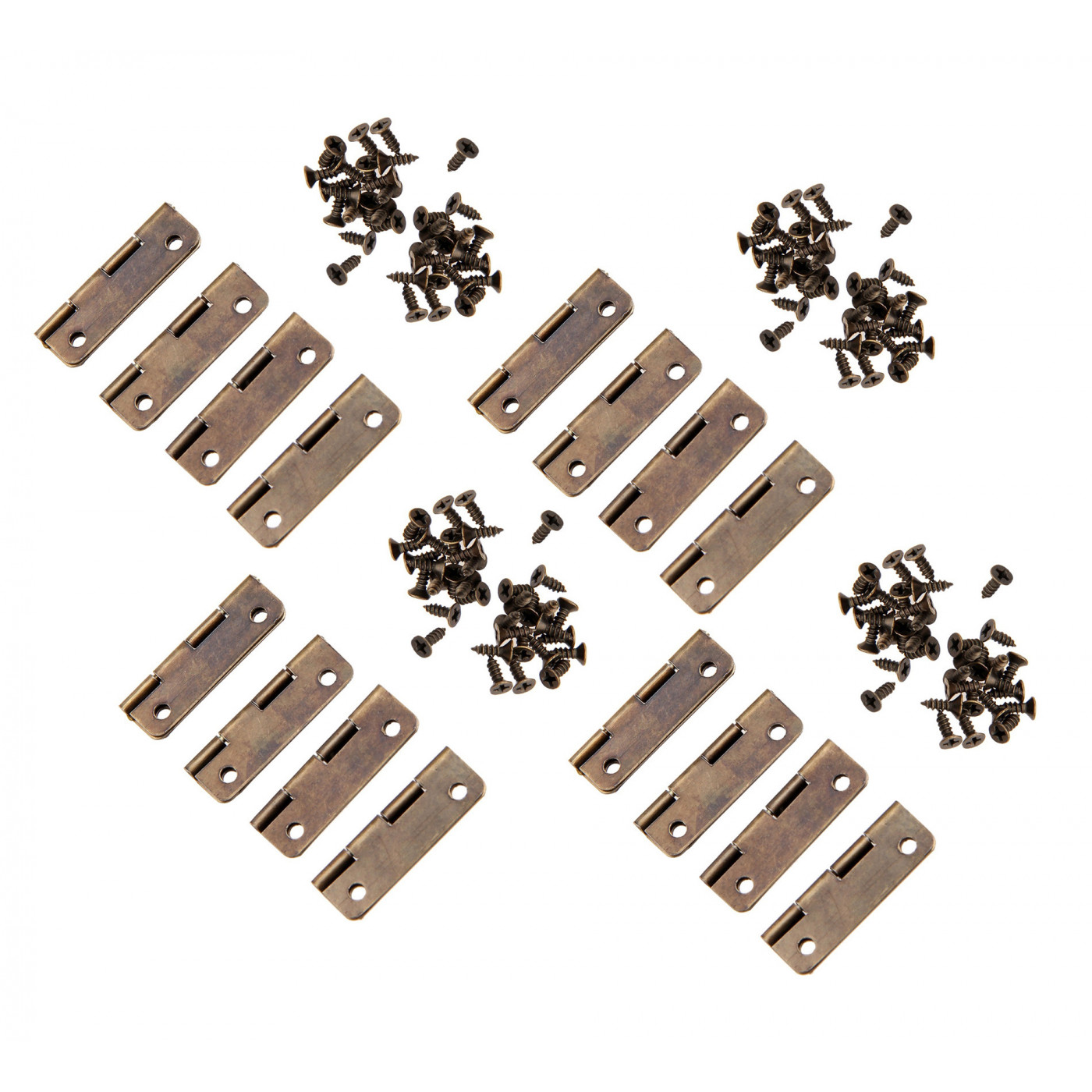 Set of 40 small hinges, bronze color (16x13 mm)