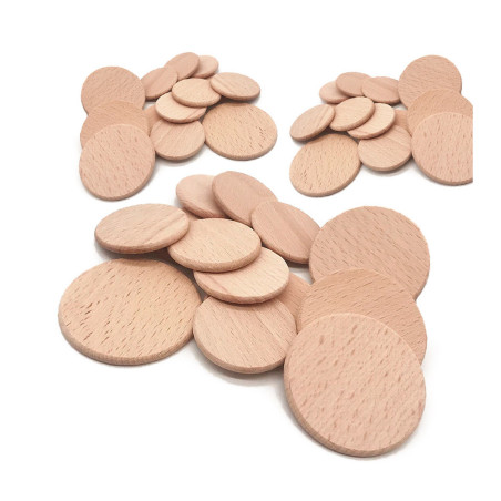 Lot de 50 disques en bois (dia: 6 cm, épaisseur: 6,0 mm, hêtre)