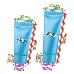 Set of 50 refillable, cosmetic tubes (10 ml, blue)
