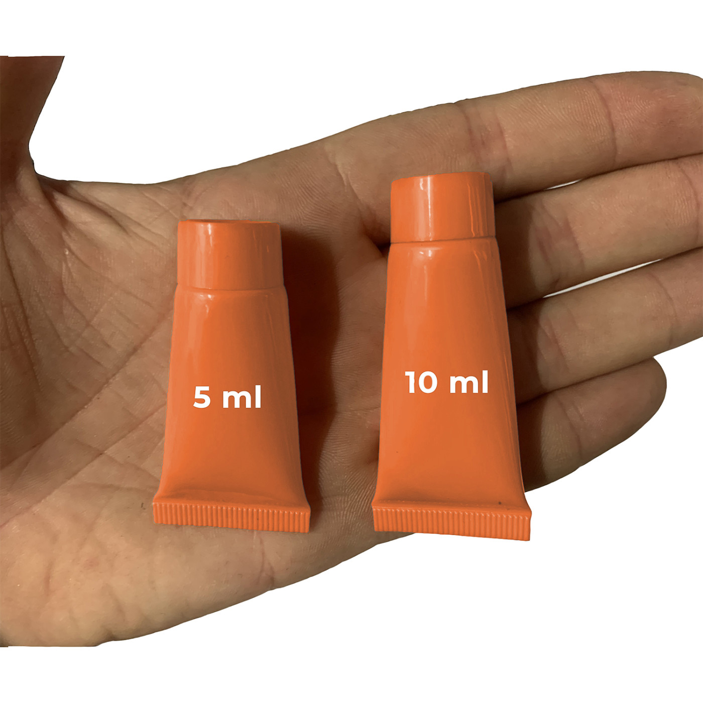 Set von 50 nachfüllbaren Kosmetiktuben (10 ml, orange)