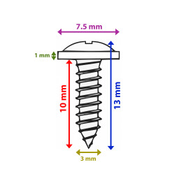 Sada 100 malých šroubů (3,0x10 mm, stříbrná barva)