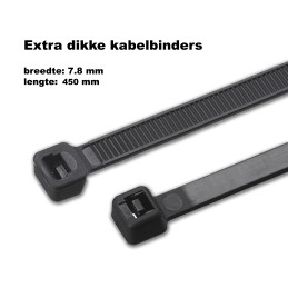 Sæt med 50 stærke bindebånd, 7,8x450 mm (sort, ekstra bred)