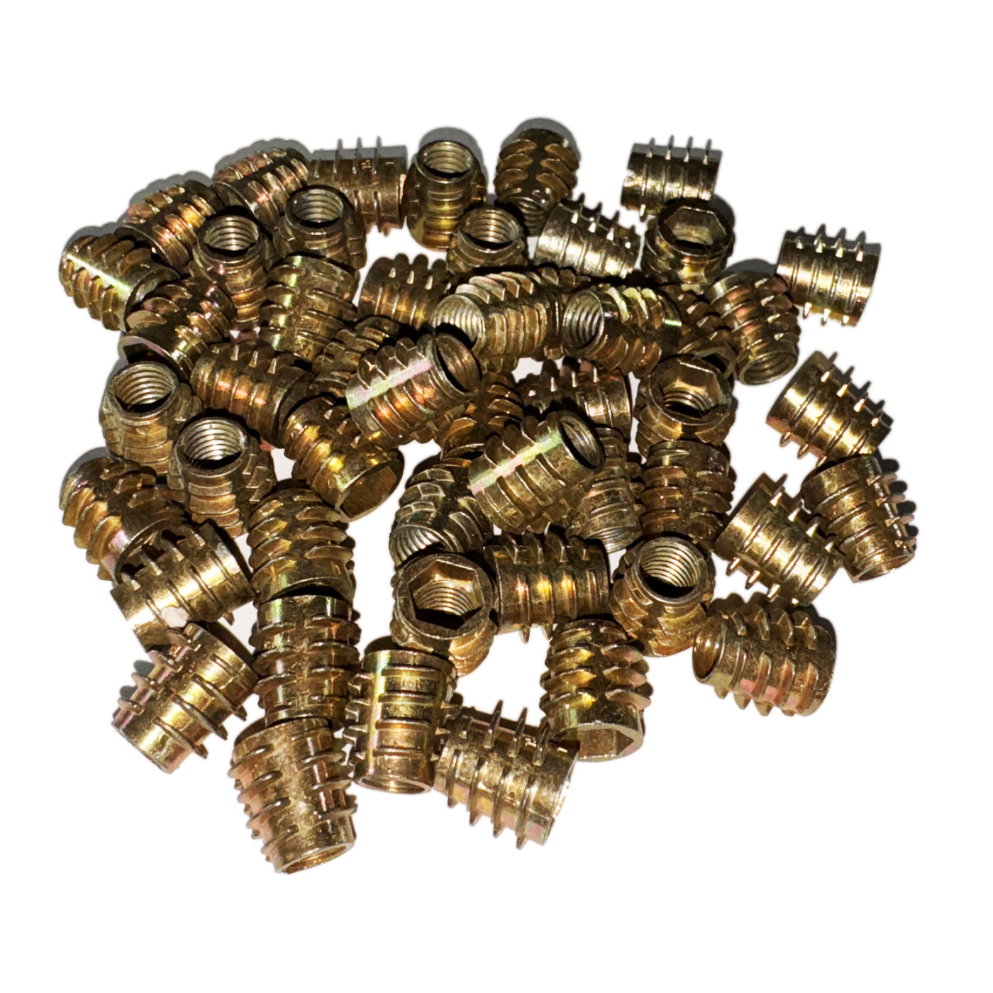 Set of 50 threaded inserts without flange (screw-in nuts, M8x15