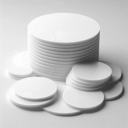 Set of 30 plastic discs (white, 3x50 mm, acrylic, PMMA)