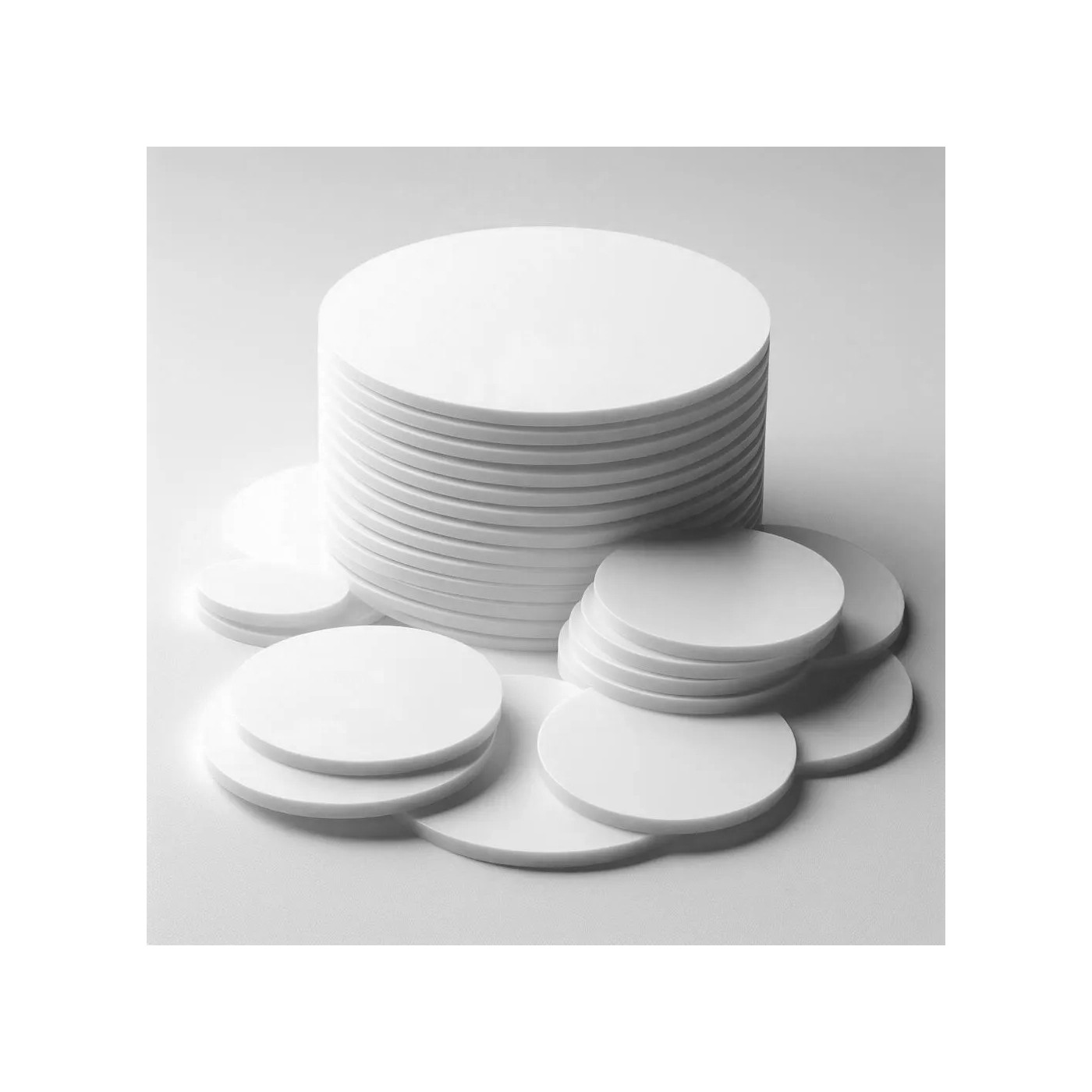 Set of 30 plastic discs (white, 3x50 mm, acrylic, PMMA) - Wood, Tools ...