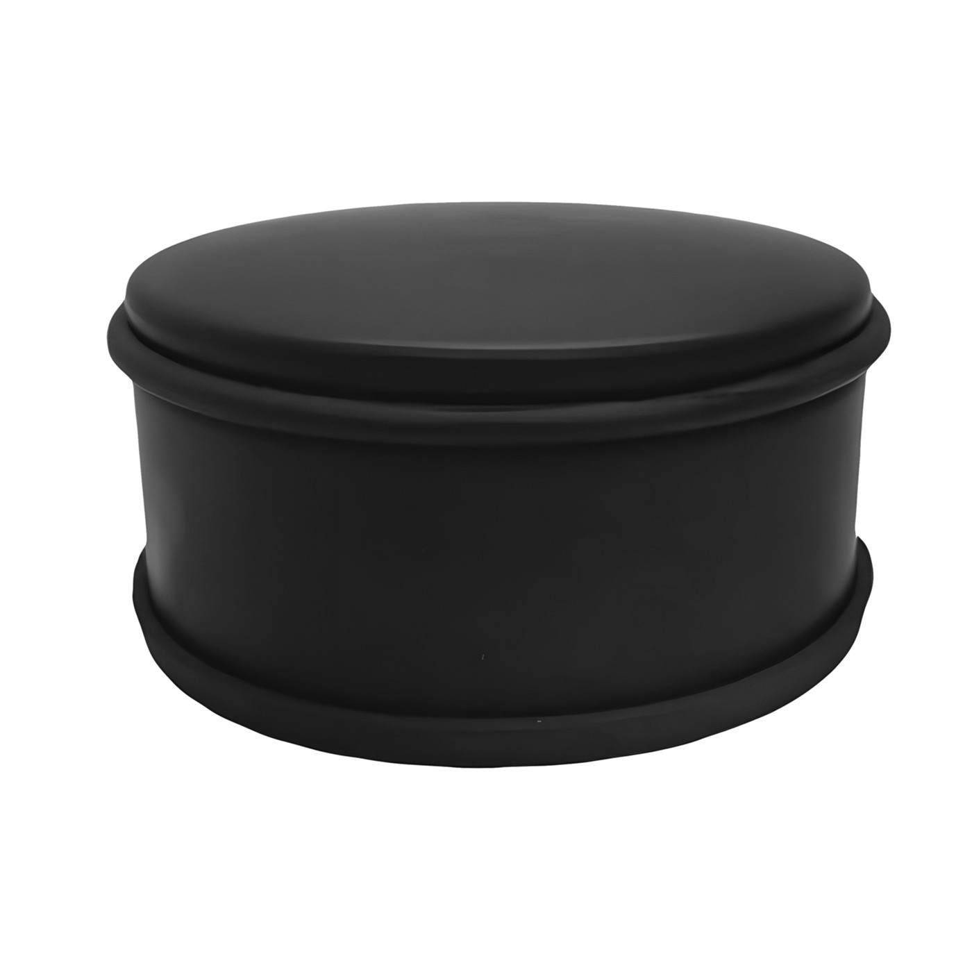 Basic door stopper, black (11 cm diameter, rubber and metal)