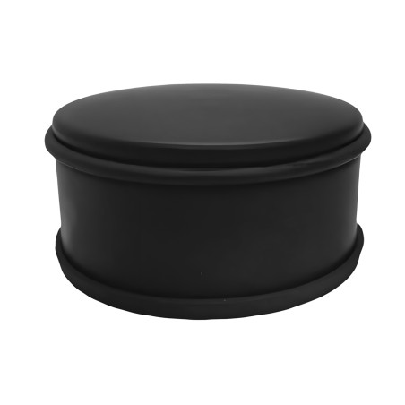 Basic door stopper, black (11 cm diameter, rubber and metal)