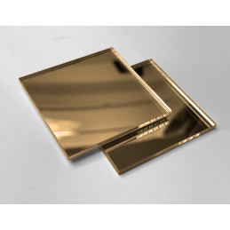 Sæt med 30 små firkantede spejle (3x50x50 mm, guld)