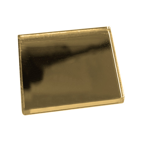 Sæt med 30 små firkantede spejle (3x30x30 mm, guld)