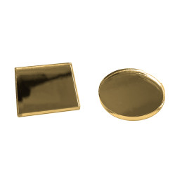 Sæt med 30 små firkantede spejle (3x30x30 mm, guld)