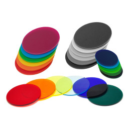 Set van 30 plastic schijfjes (zwart, 3x30 mm, acrylaat, PMMA)