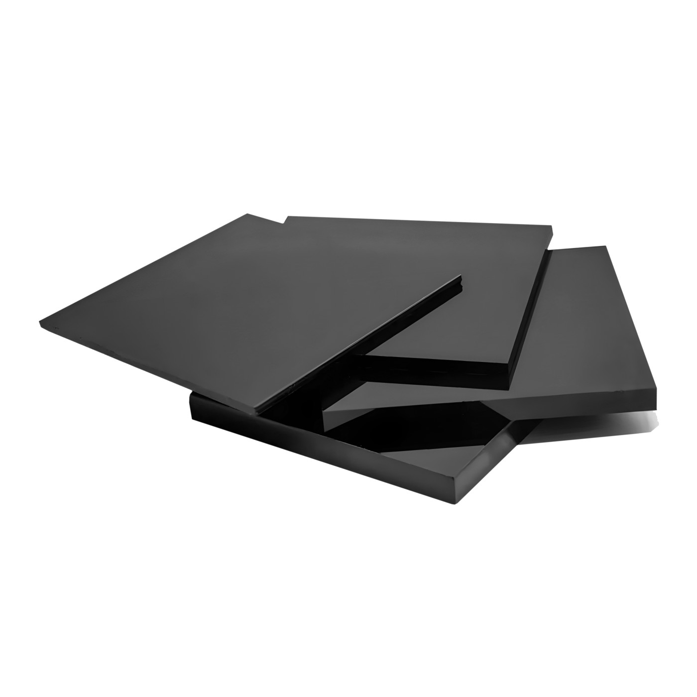 Set of 30 plastic squares (black, 3x50x50 mm, acrylic, PMMA)