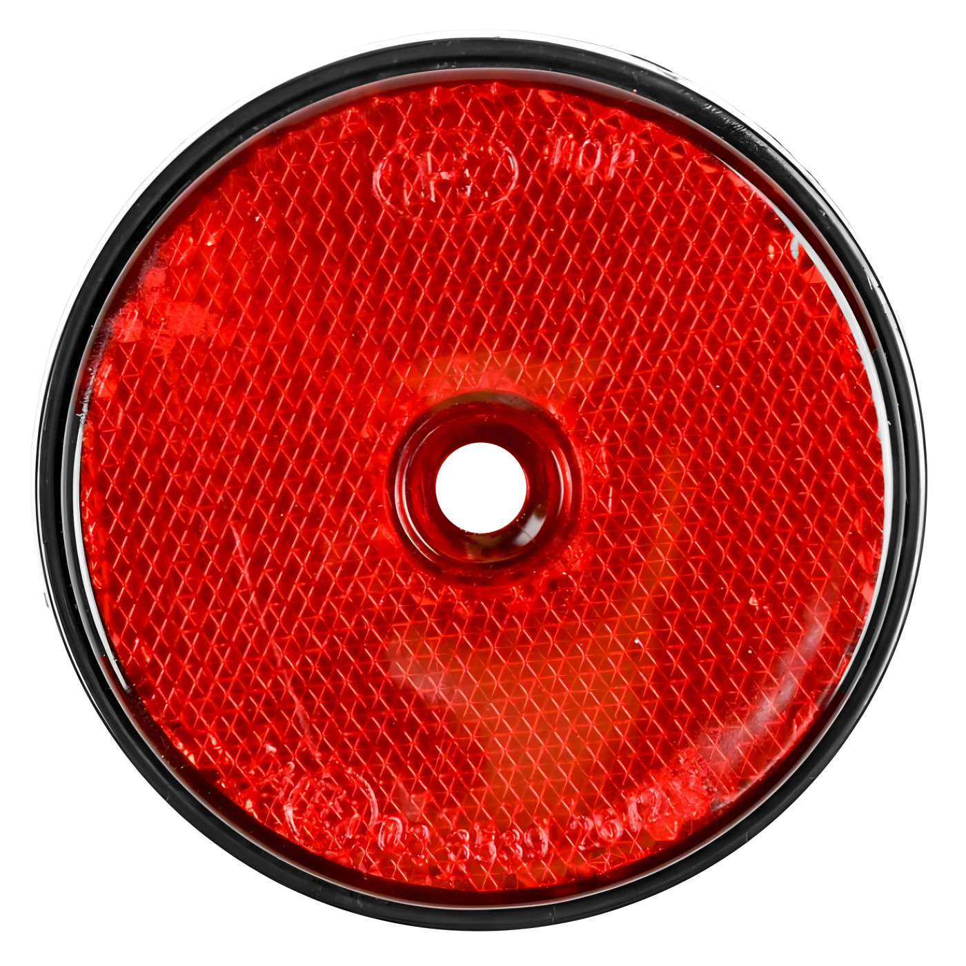 Round reflector (red, 6 cm diameter, 1 cm thickness, with screw