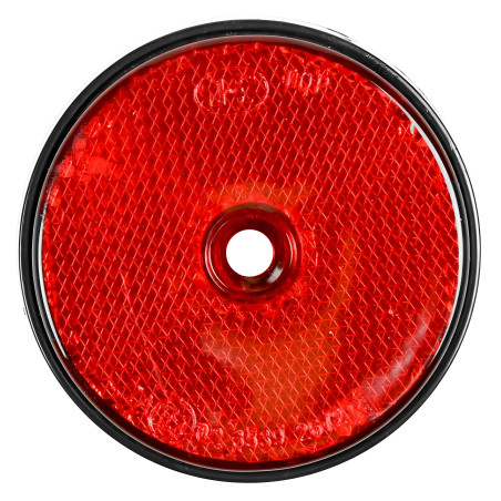 Round reflector (red, 6 cm diameter, 1 cm thickness, with screw