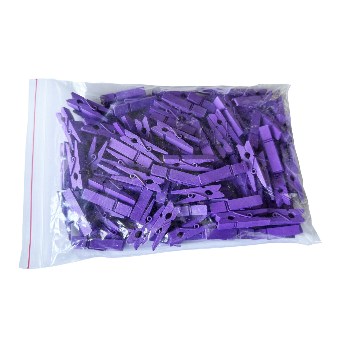 Lot de 100 petites pinces à linge en bois (35 mm, violet)