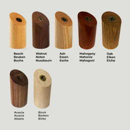 Lot de 6 patères en bois, bois de chêne