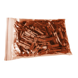 Set of 100 small clothes pins from wood (35 mm, brown)