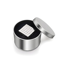 Set of 216 strong magnets (silver, cube: 5x5x5 mm)