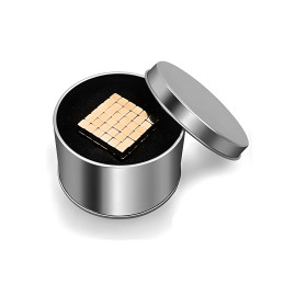 Set di 216 magneti potenti (oro, cubo: 5x5x5 mm)