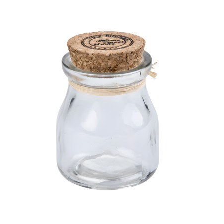 Glass jar with cork cap