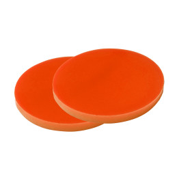 Set of 30 plastic discs (3x30 mm, acrylic, PMMA, orange)