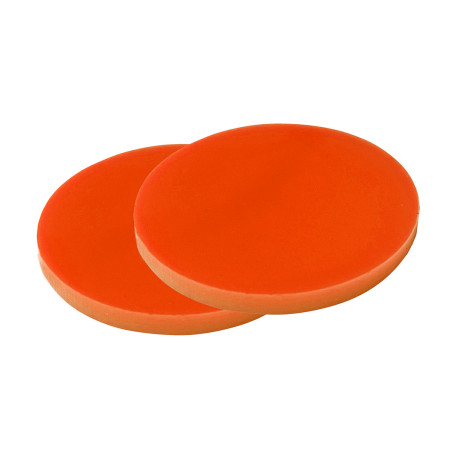 Set van 30 plastic schijfjes (3x30 mm, acrylaat, PMMA, oranje)