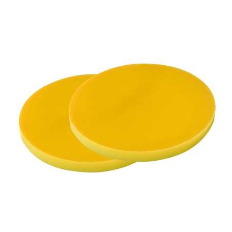 Set of 30 plastic discs (3x30 mm, acrylic, PMMA, yellow)