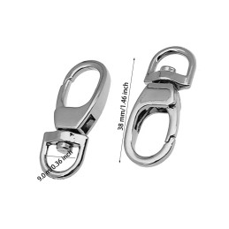 Swivel snap hook (14x38 mm, silver)