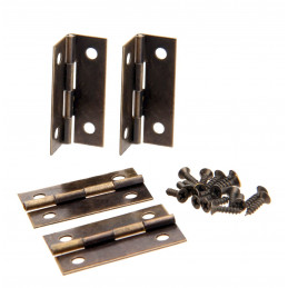 Set of 16 bronze hinges (35x19 mm, screws included)