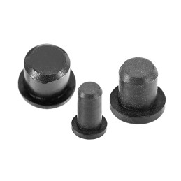 Juego de 30 tapones flexibles (7,5 mm, interior, redondo, negro)