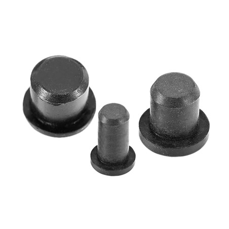 Juego de 30 tapones flexibles (7,5 mm, interior, redondo, negro)