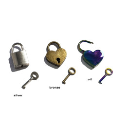 Padlock with key (silver color)