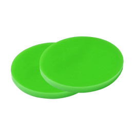 Set of 30 plastic discs (3x30 mm, acrylic, PMMA, green)