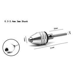 Mandrin à serrage rapide pour perceuses (0,3-3,4 mm, tige 3 mm)