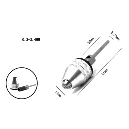 Mandril de liberação rápida para brocas (eixo de 0,3-3,4 mm