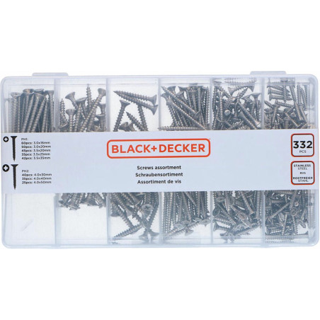 Jeu de vis Black and Decker (332 pièces)