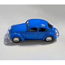 Maqueta VW Beetle (escala 1:43, aprox. 10x4x3 cm, color azul)