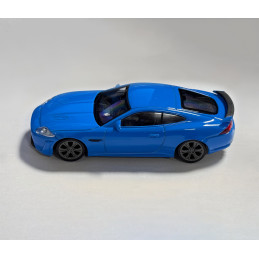 Scale model Jaguar XKR-S (scale 1:43, about 10x4x3 cm, blue)